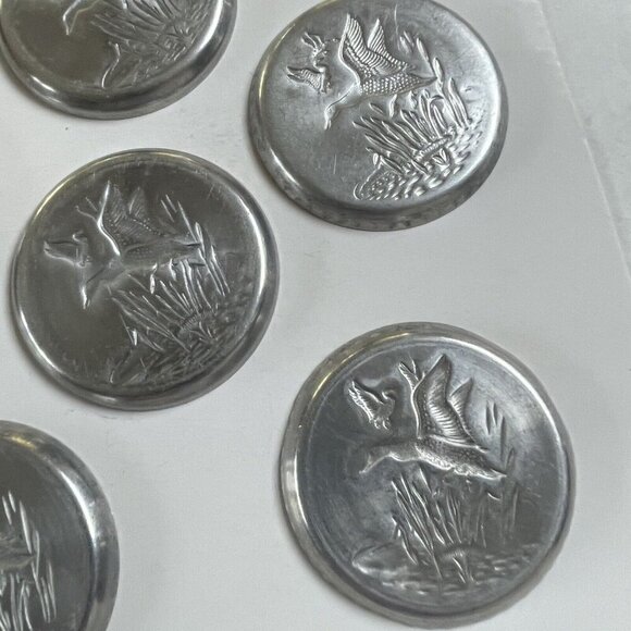 Metal Hand Forged Hammered Aluminum Coaster Mallard Ducks Set of 7 Bird Kitchen - Picture 10 of 12